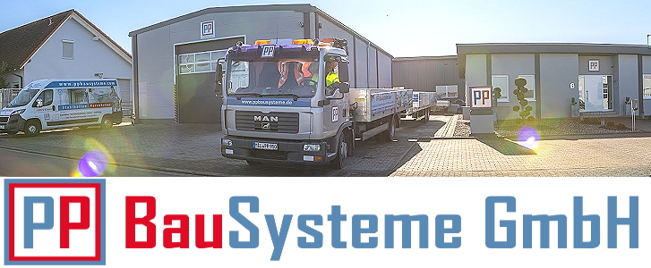 Firmengebäude mit Halle und Lastwaren der Fiorma PP-Bau